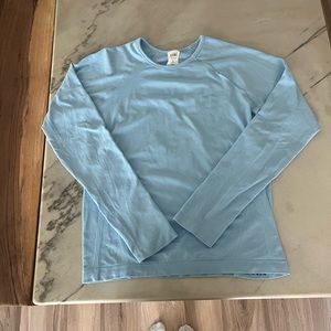 Athleta Girl Long Sleeve Shirt, Light Blue, XL/14
